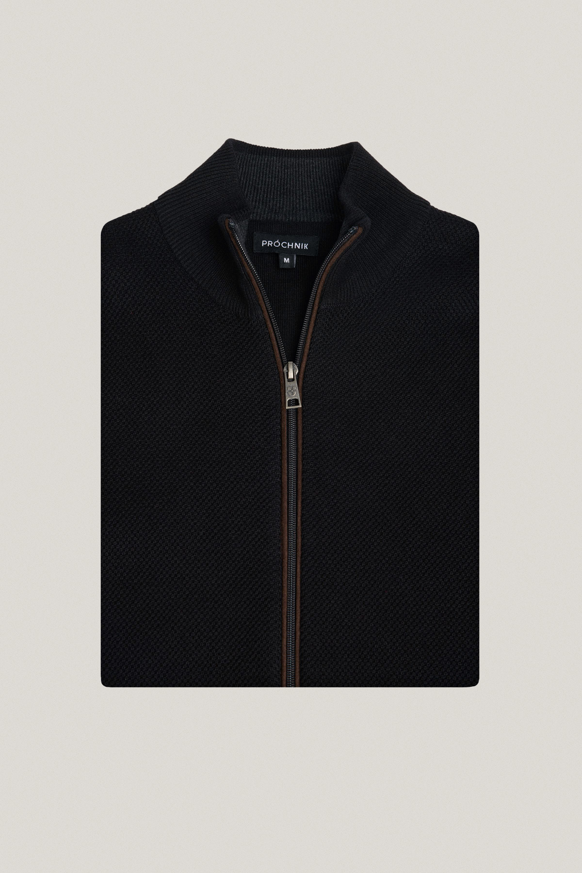 Sweter Rozpinany Czarny z Bawełny PM11