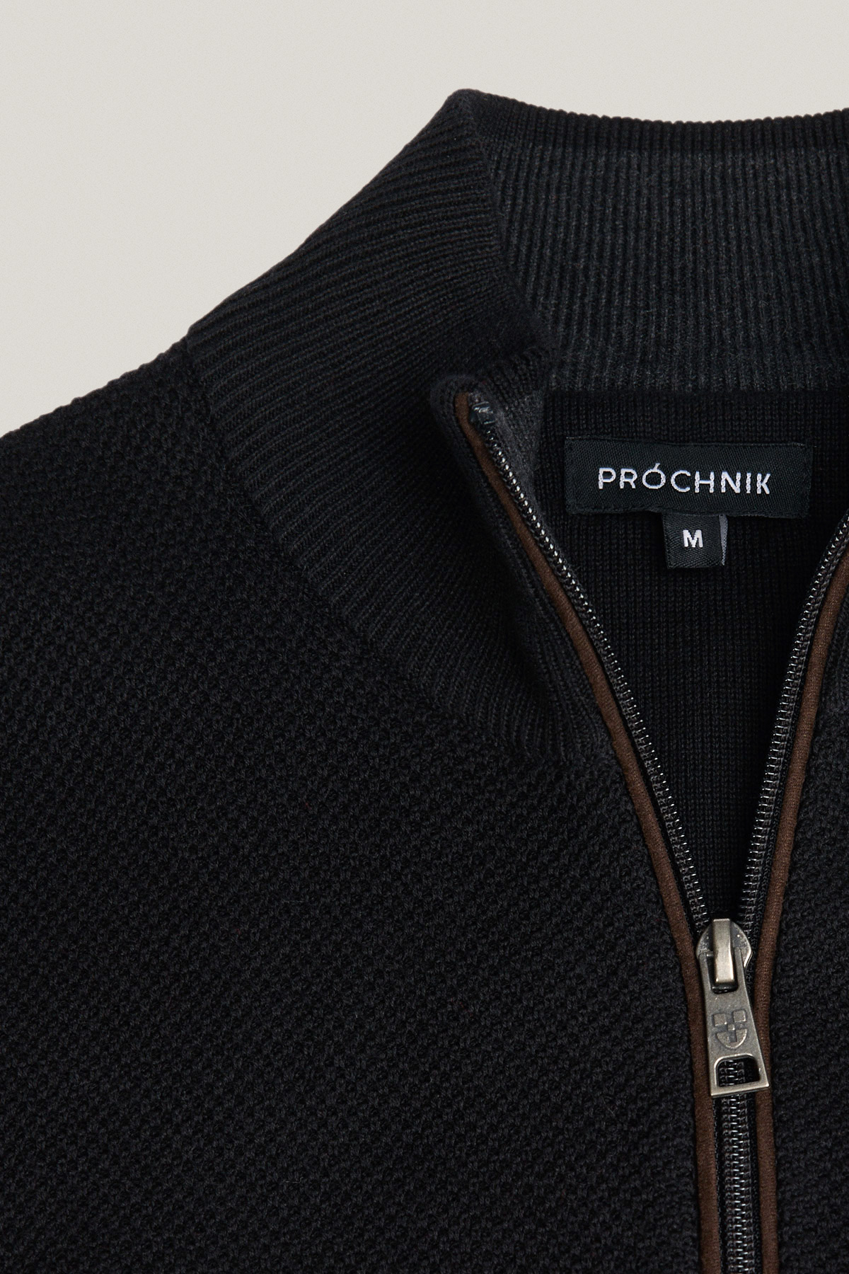 Sweter Rozpinany Czarny z Bawełny PM11