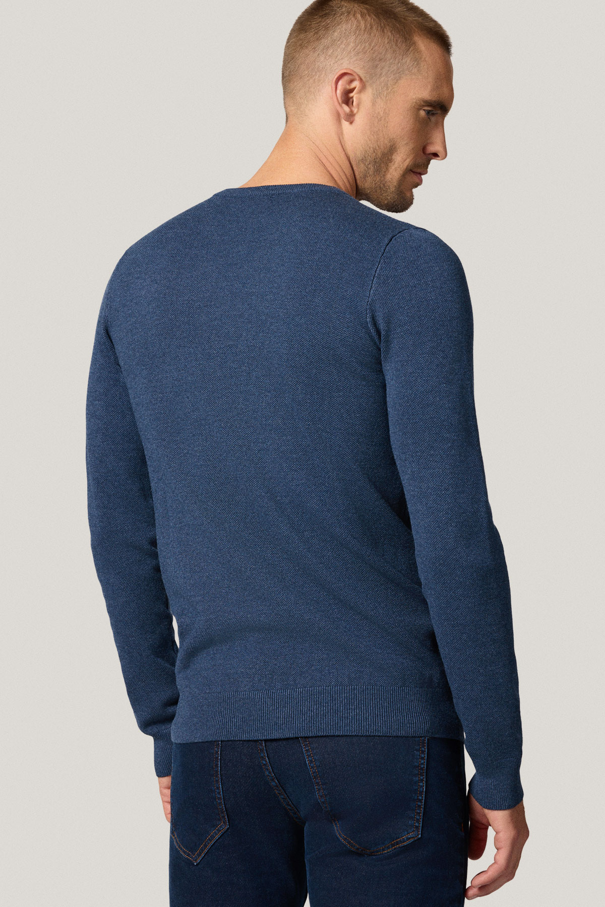 Sweter Granatowy z Wiskozą O-neck PM16