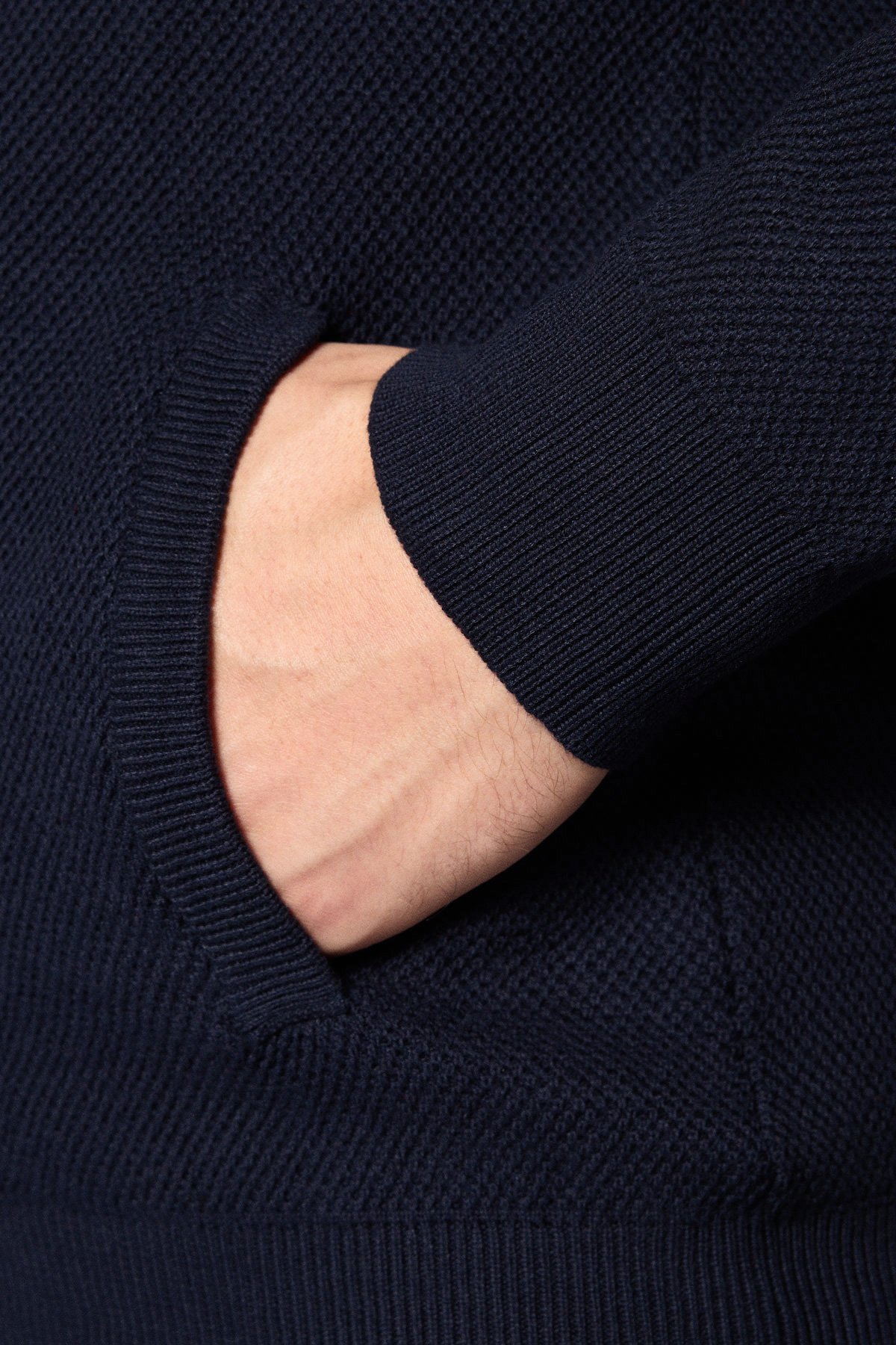 Sweter Rozpinany Ciemnogranatowy z Bawełny PM11