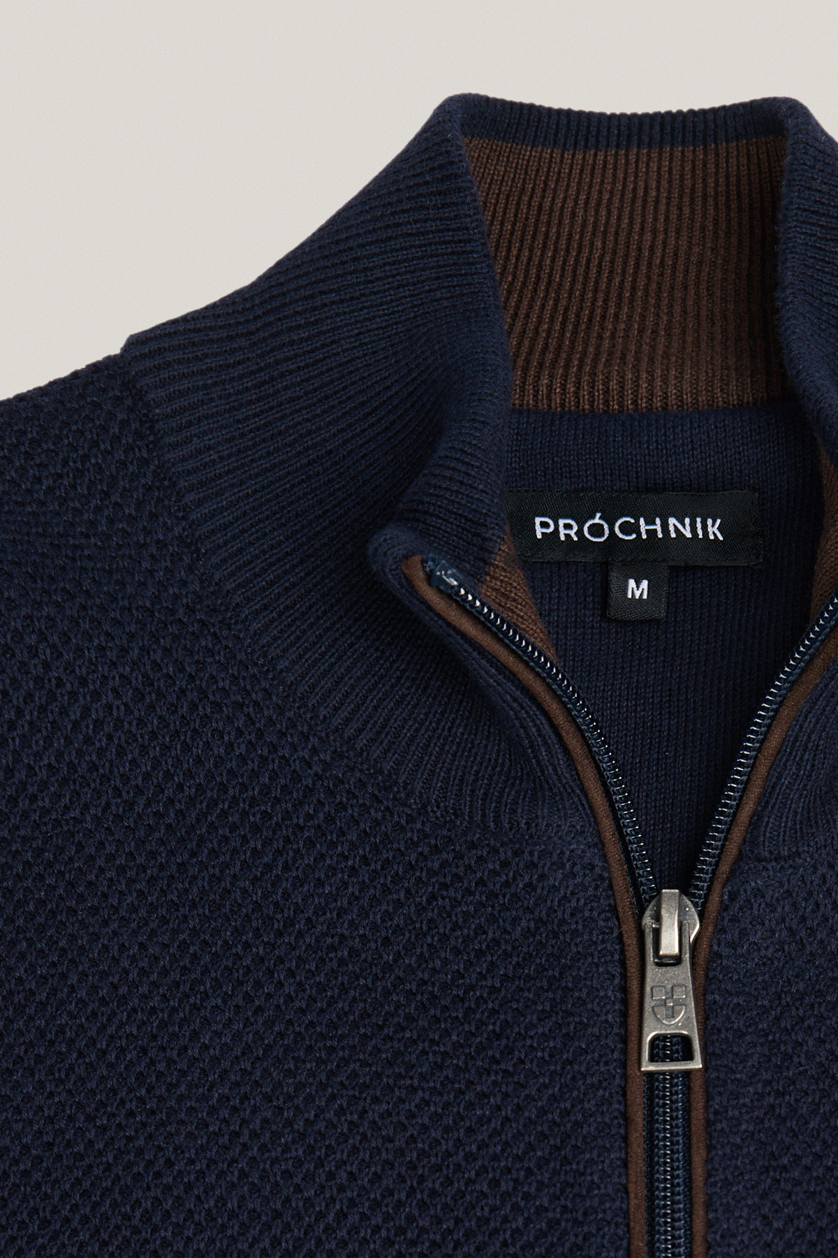 Sweter Rozpinany Ciemnogranatowy z Bawełny PM11