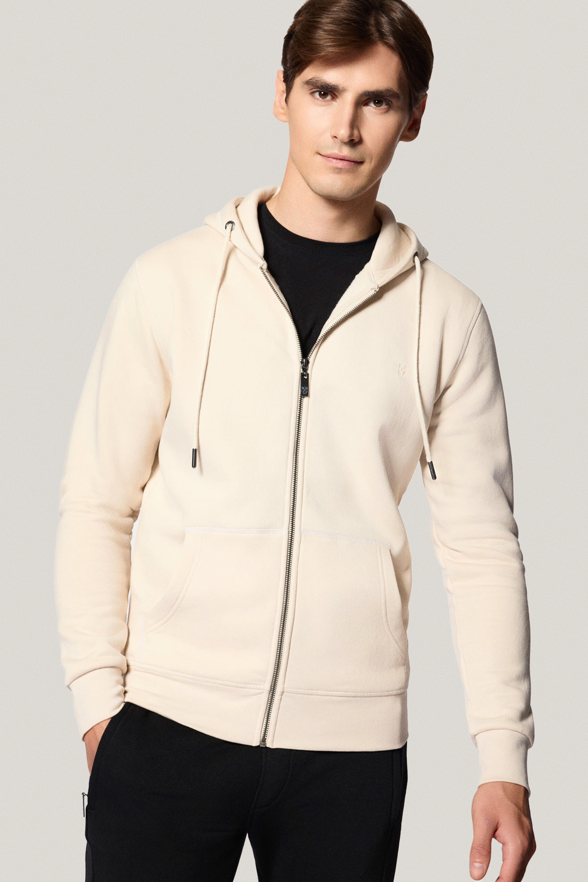 Bluza Rozpinana z Kapturem Jasnobeżowa PM15