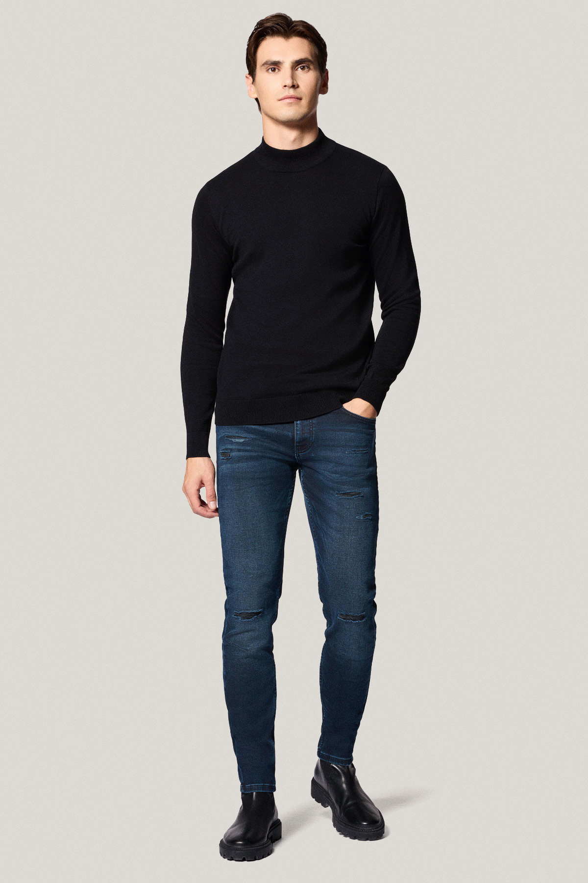 Półgolf Czarny Bawełniany PM1