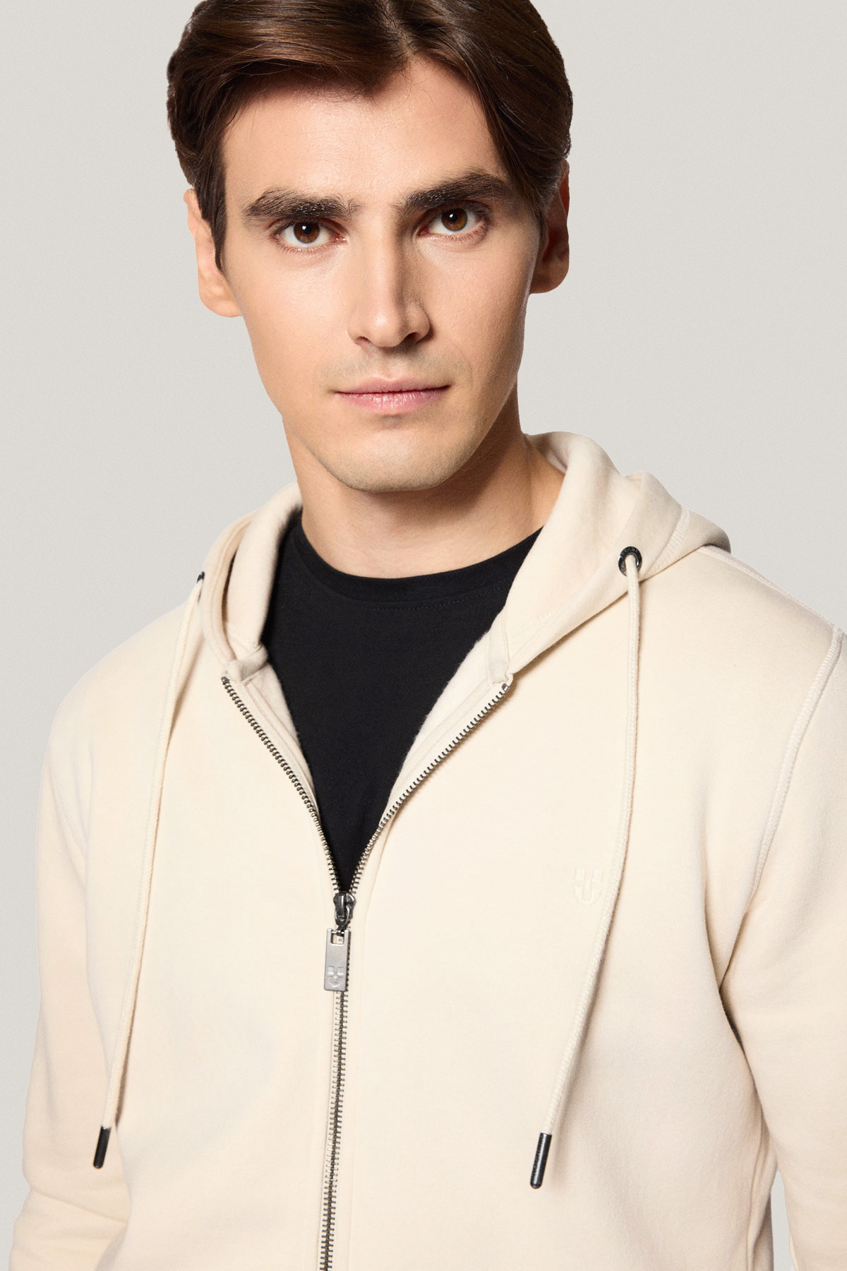 Bluza Rozpinana z Kapturem Jasnobeżowa PM15