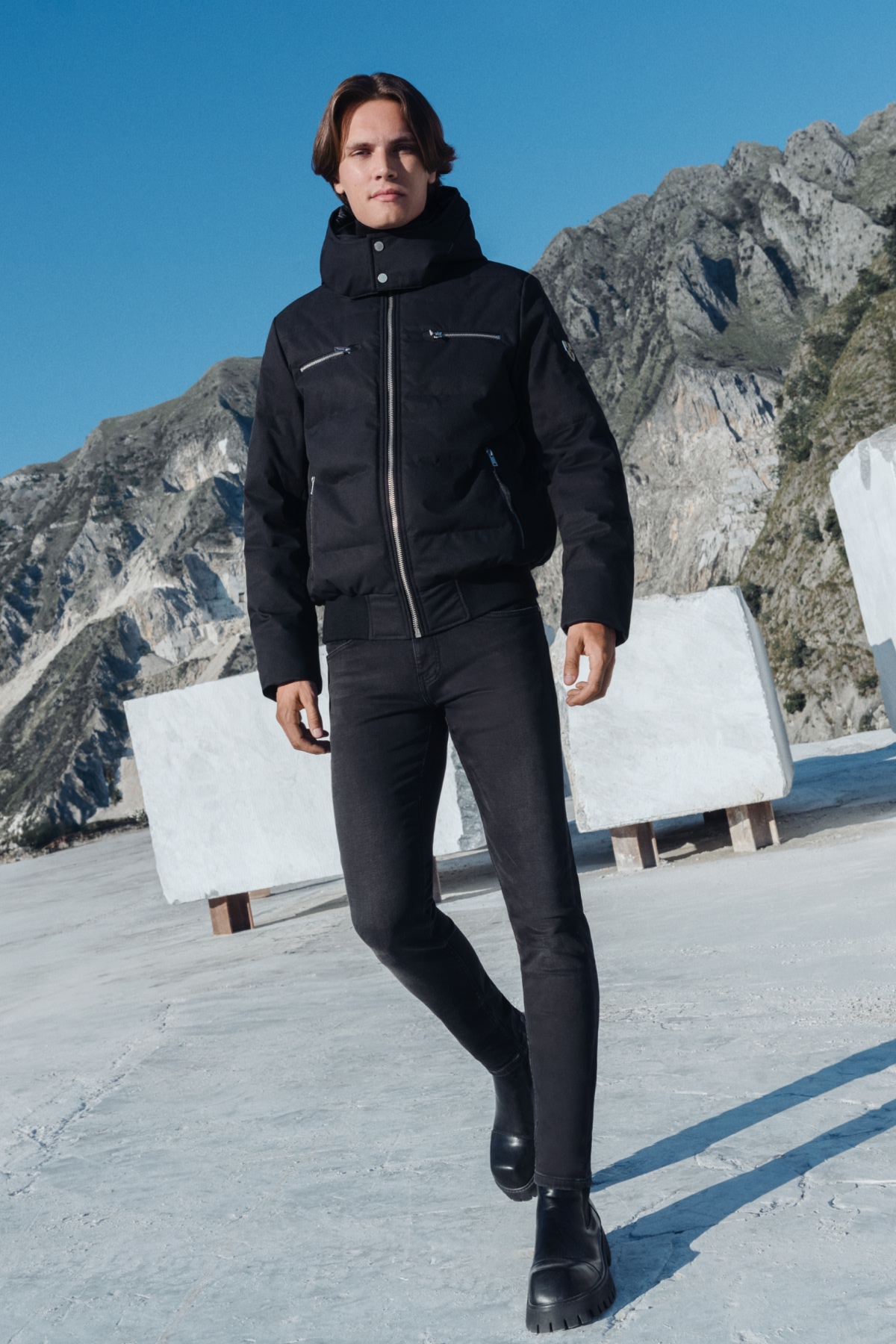 Jeansy Czarne Slim Fit PM7