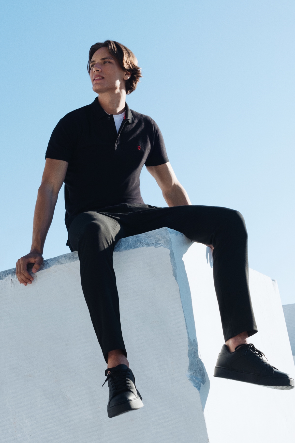 Spodnie Chino Slim Fit Czarne z Bawełny PM2  