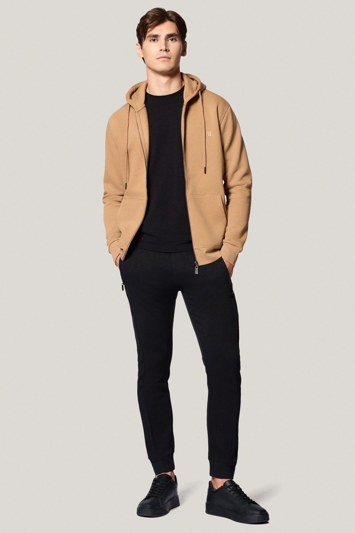 Bluza Rozpinana z Kapturem Beżowa PM15