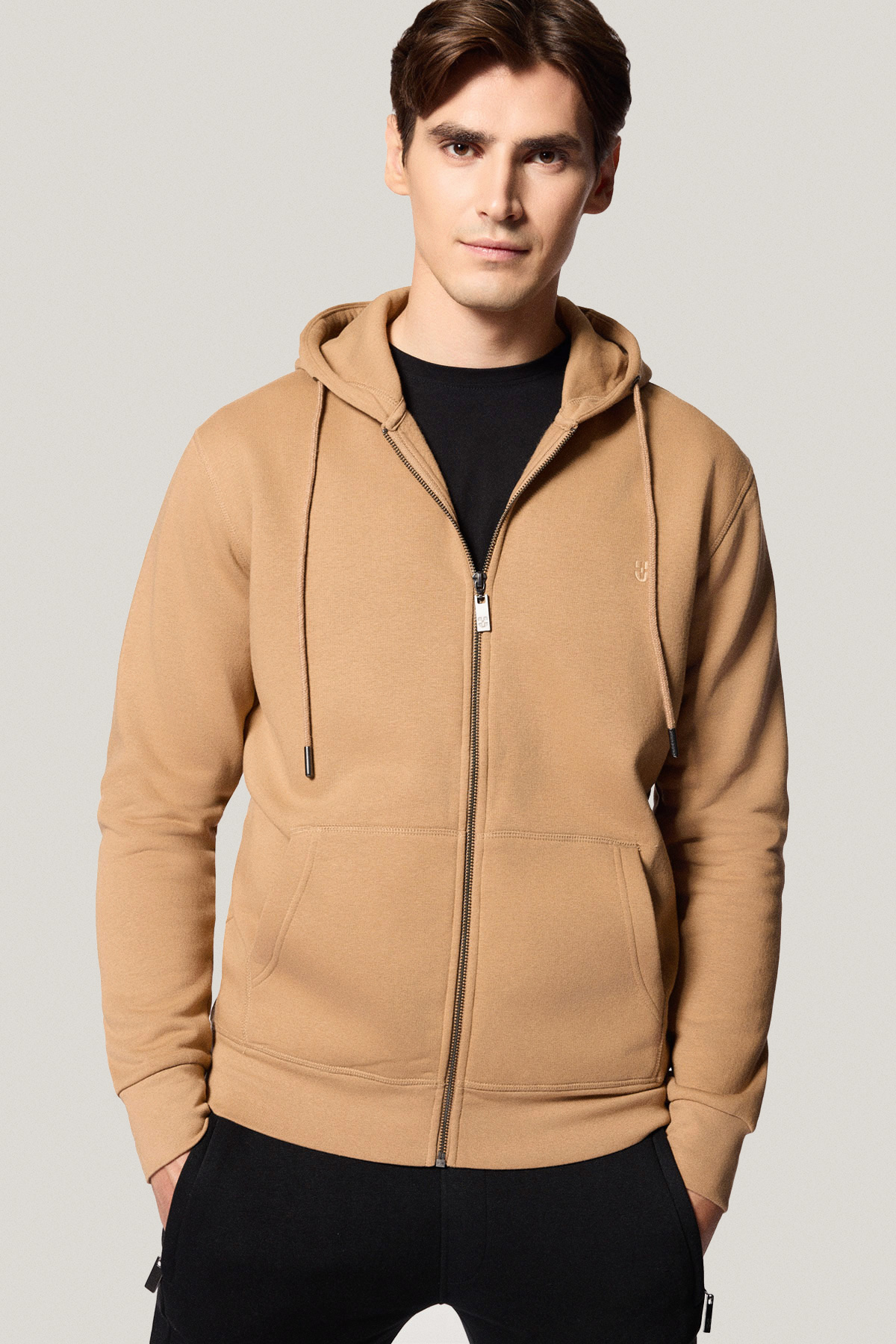 Bluza Rozpinana z Kapturem Beżowa PM15