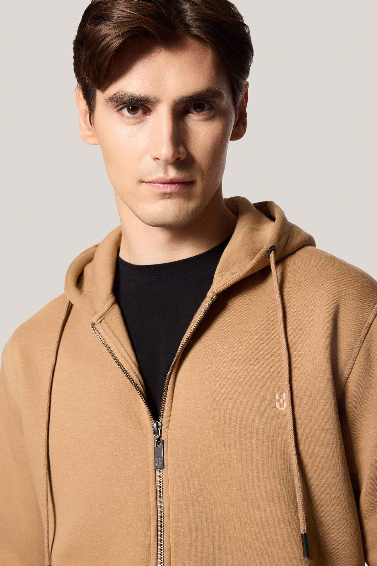 Bluza Rozpinana z Kapturem Beżowa PM15