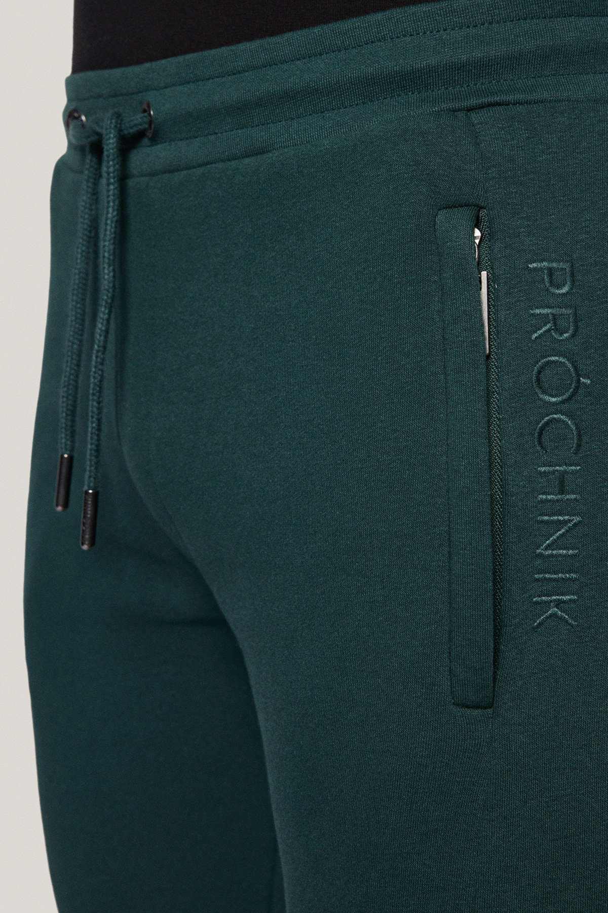 Spodnie Dresowe Zielone z Haftem z Bawełną PM4