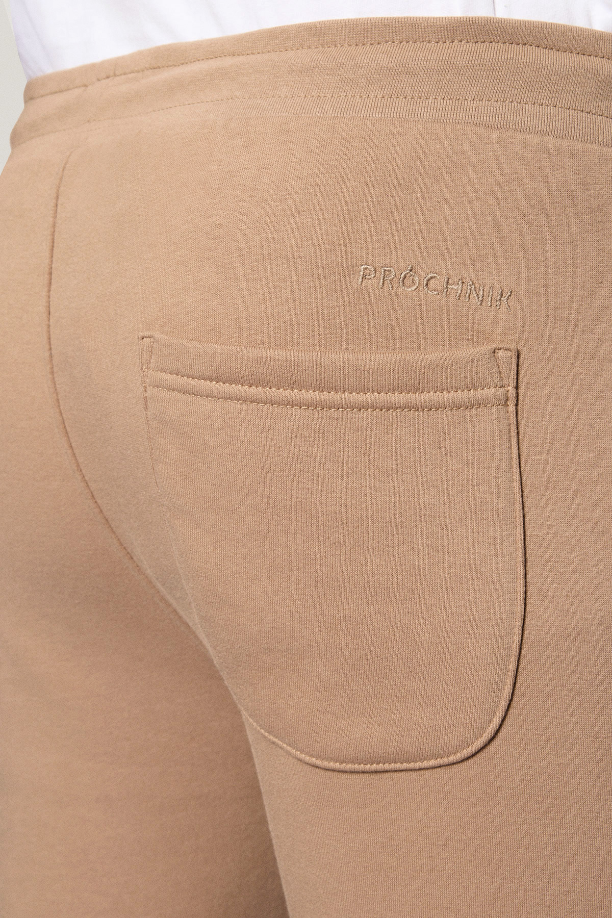 Spodnie Dresowe Beżowe z Haftem z Bawełną PM4