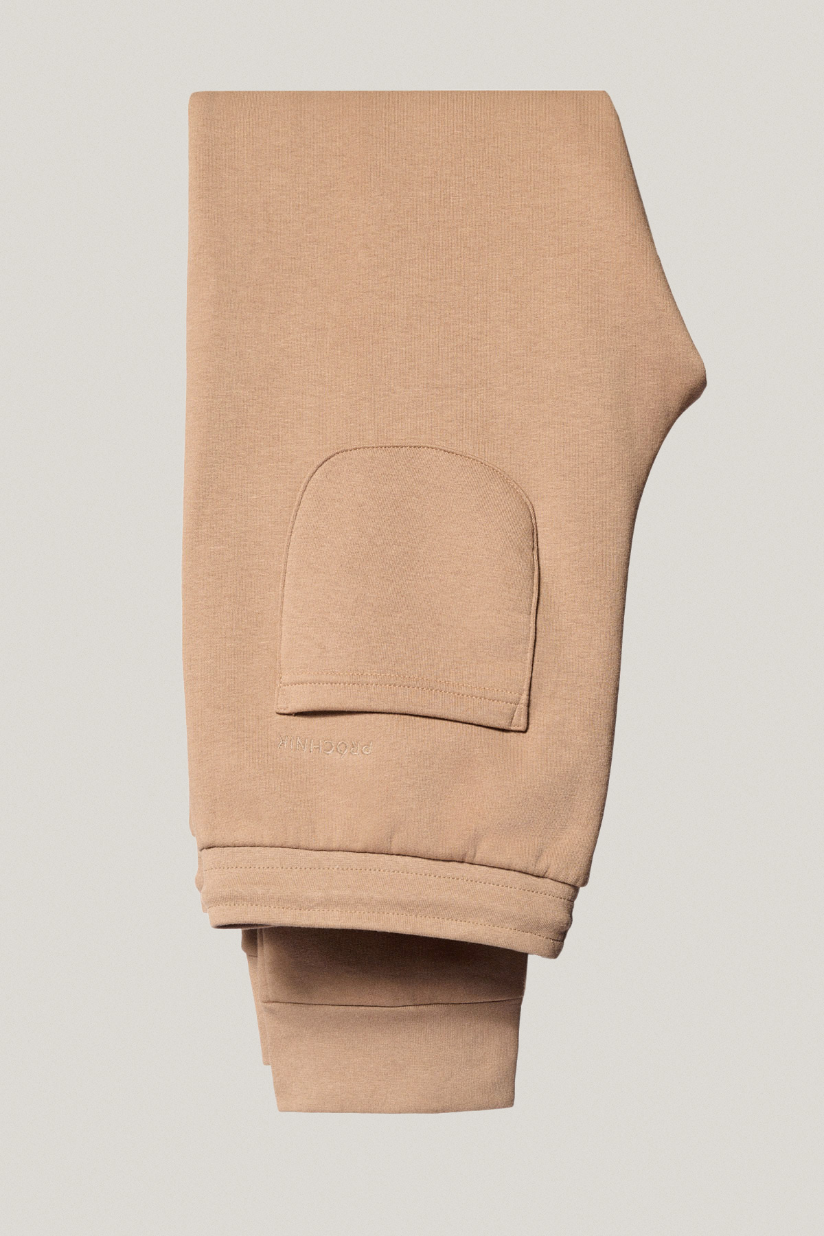 Spodnie Dresowe Beżowe z Haftem z Bawełną PM4