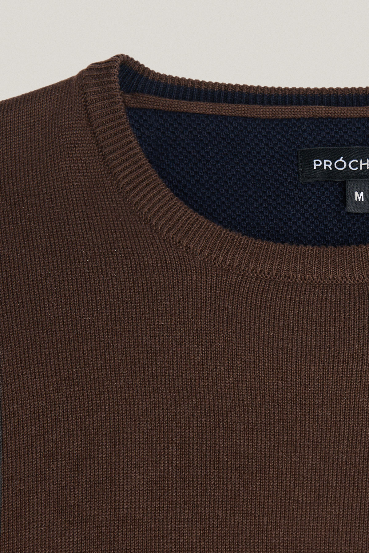 Sweter Brązowy Bawełniany O-neck PM8