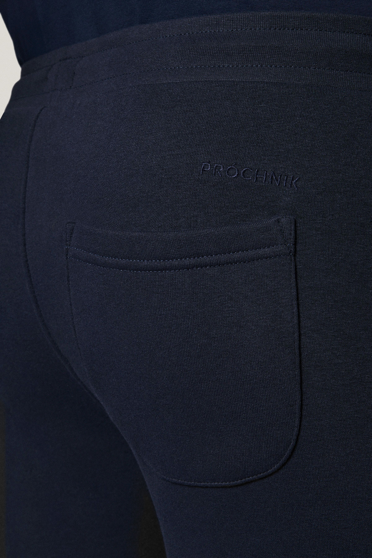 Spodnie Dresowe Granatowe z Haftem z Bawełną PM4