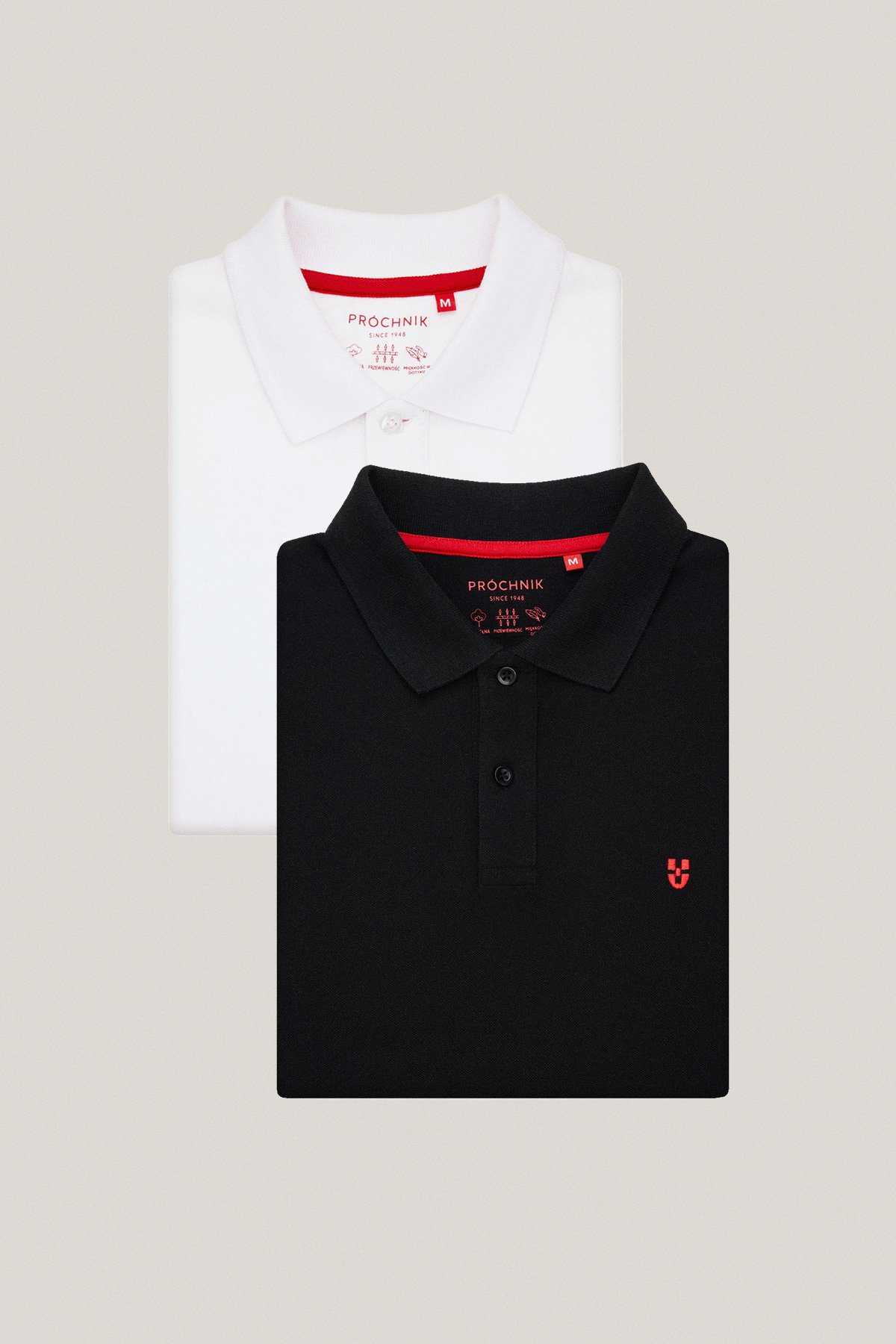 Zestaw 2 Koszulek Polo Bawełnianych Biała i Czarna PM3