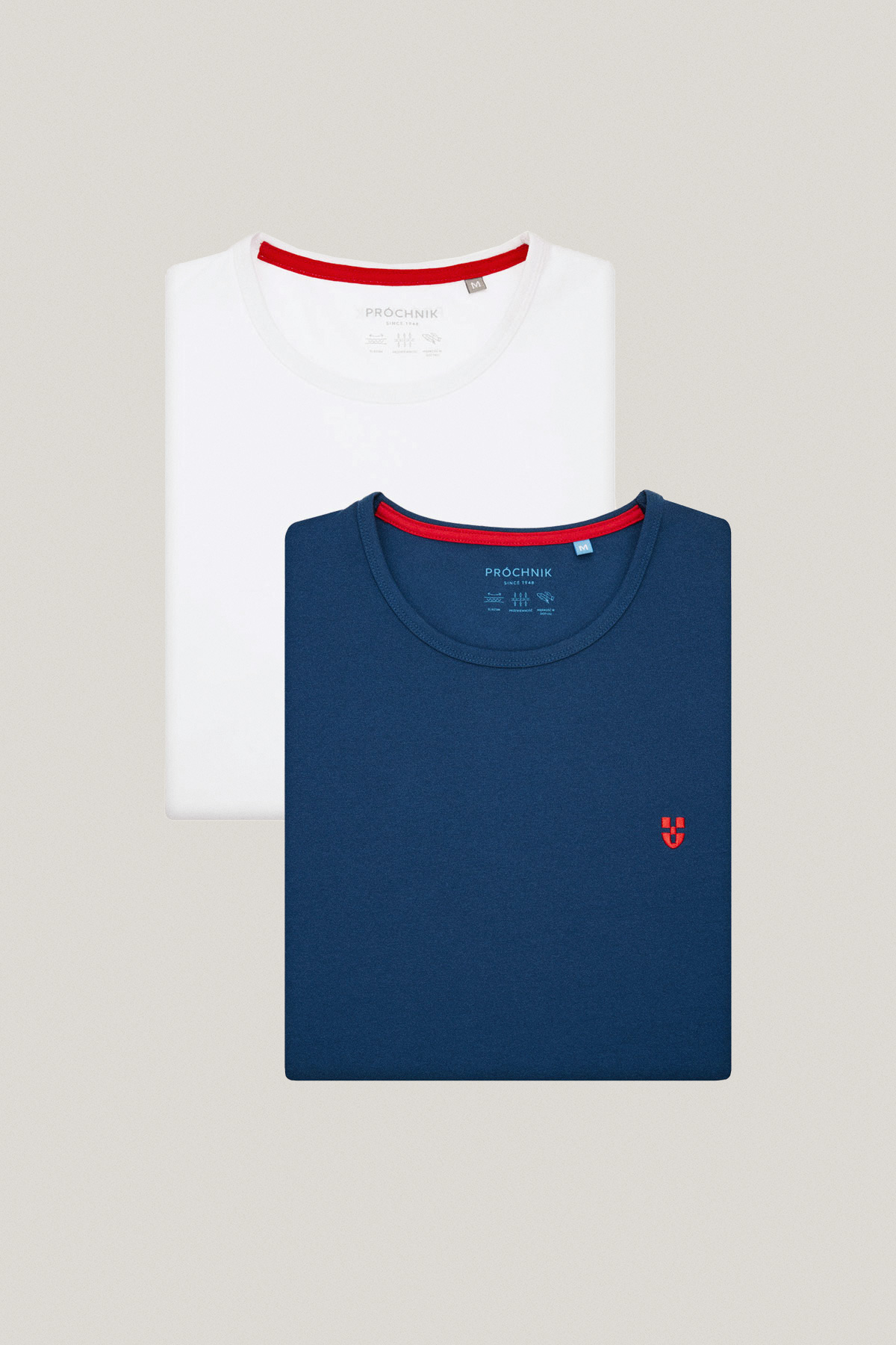 Zestaw 2 T-shirtów Biały i Szafirowy z Bawełną PM5