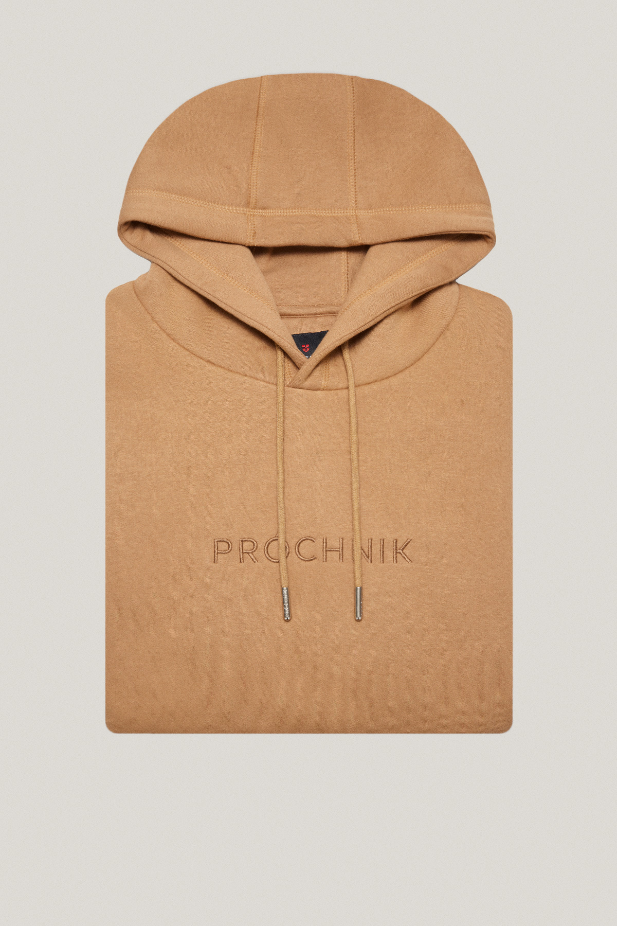 Bluza Nierozpinana z Kapturem Beżowa z Haftem PM12