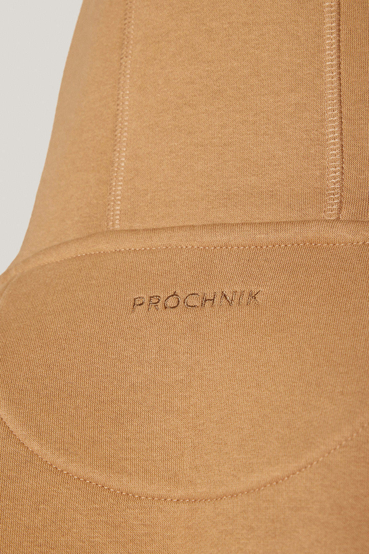 Bluza Nierozpinana z Kapturem Beżowa z Haftem PM12