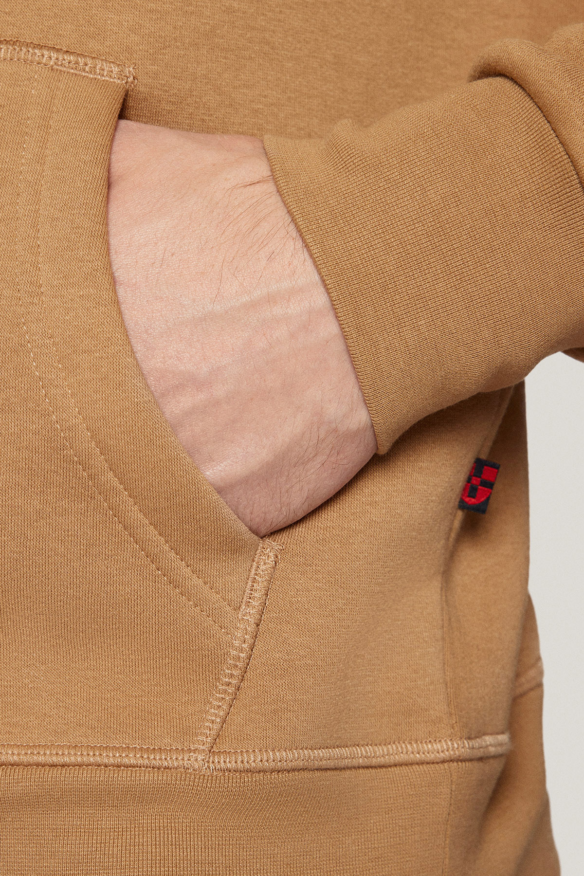 Bluza Nierozpinana z Kapturem Beżowa z Haftem PM12