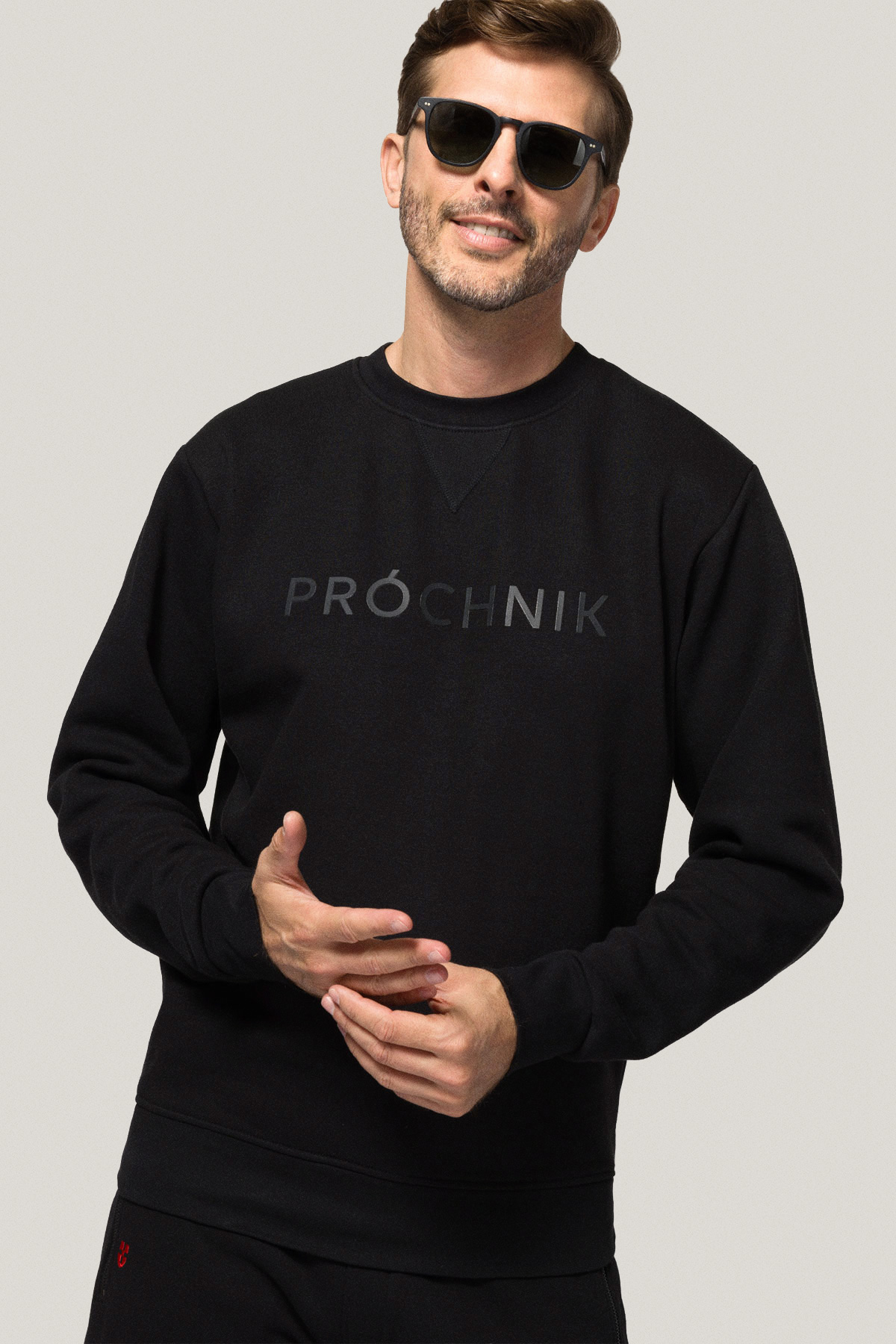 Bluza Nierozpinana Bez Kaptura Czarna z Nadrukiem PM6