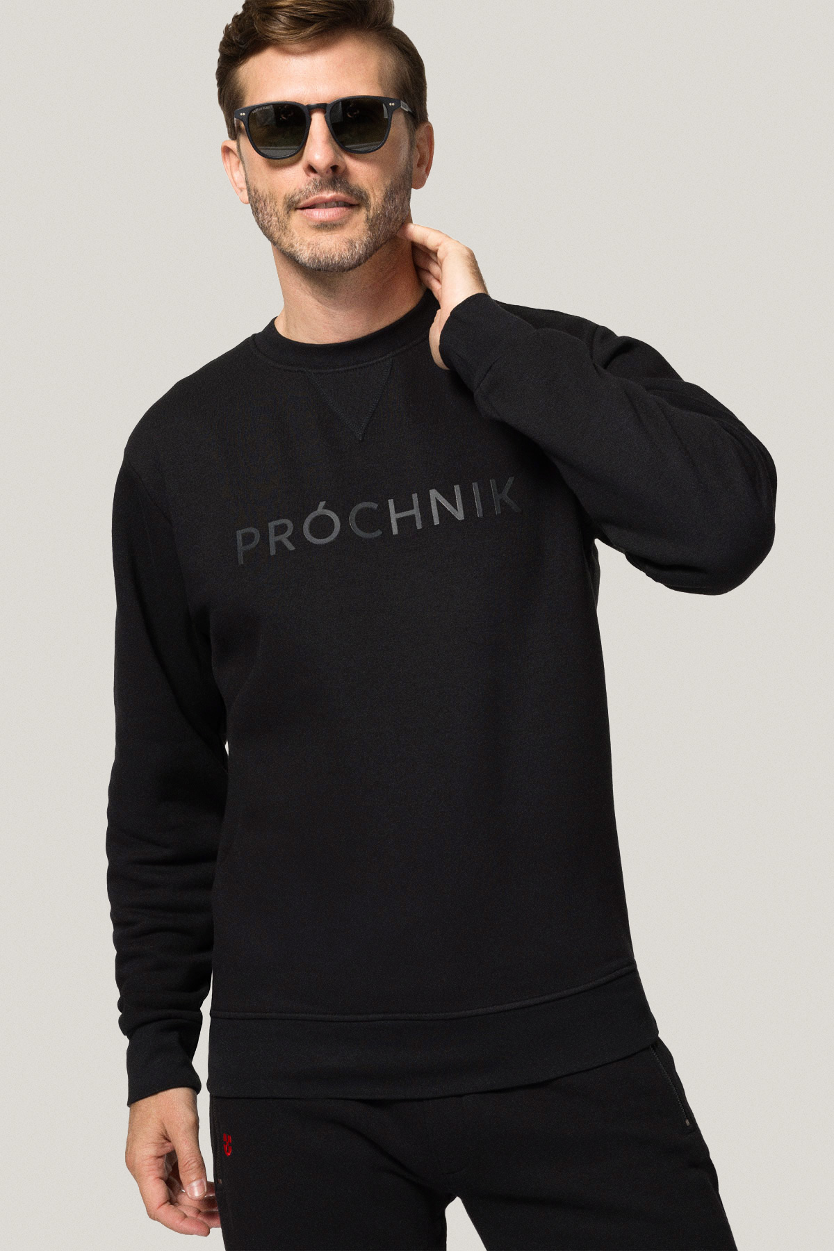 Bluza Nierozpinana Bez Kaptura Czarna z Nadrukiem PM6