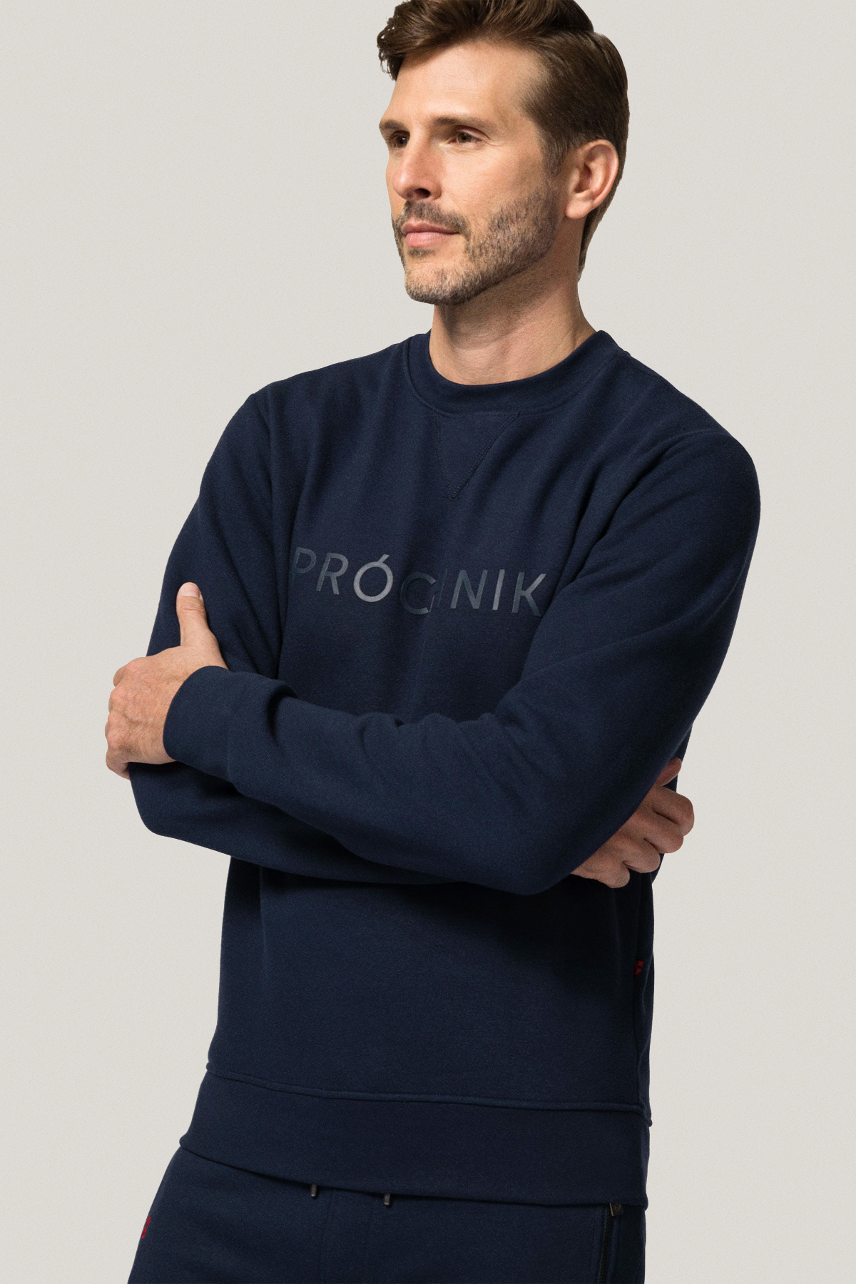 Bluza Nierozpinana Bez Kaptura Granatowa z Nadrukiem PM6