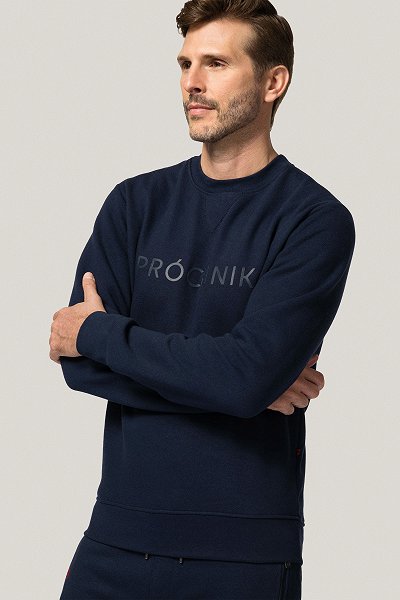 Bluza Nierozpinana Bez Kaptura Granatowa z Nadrukiem PM6