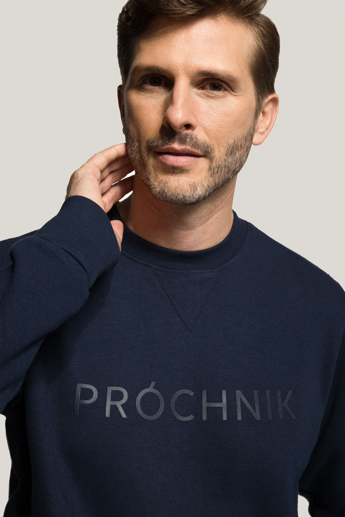 Bluza Nierozpinana Bez Kaptura Granatowa z Nadrukiem PM6