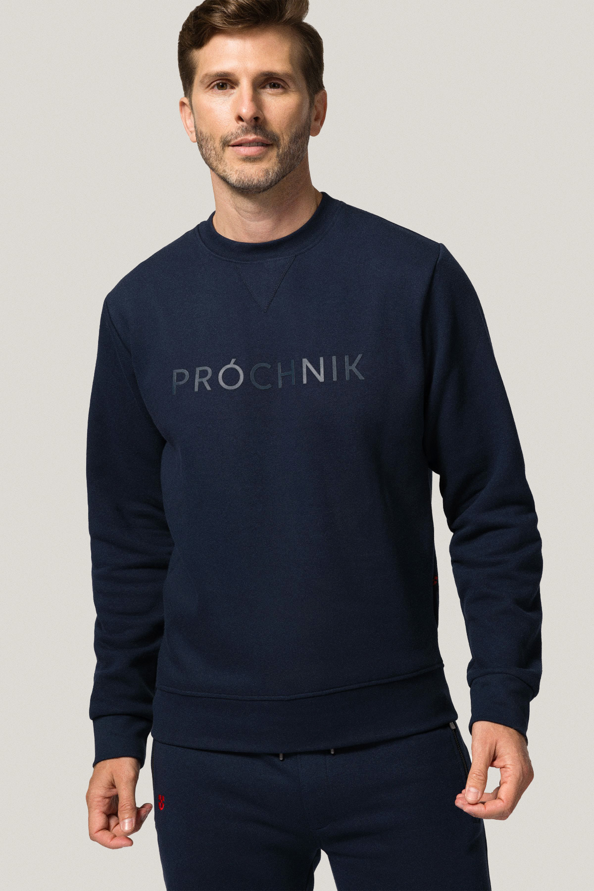 Bluza Nierozpinana Bez Kaptura Granatowa z Nadrukiem PM6