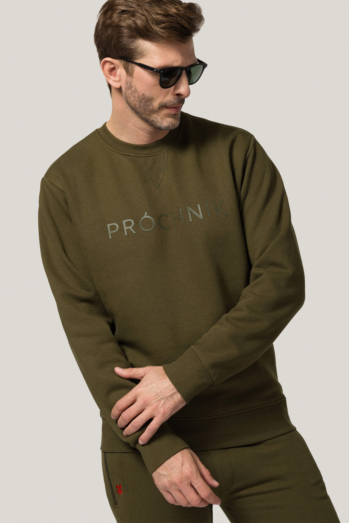 Bluza Nierozpinana Bez Kaptura Zielona z Nadrukiem PM6