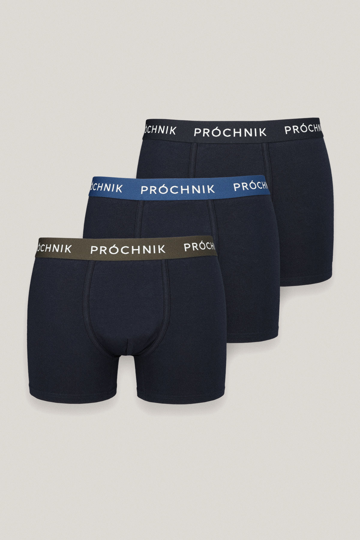 Zestaw 3 Par Granatowych Bokserek z Bawełną PM12