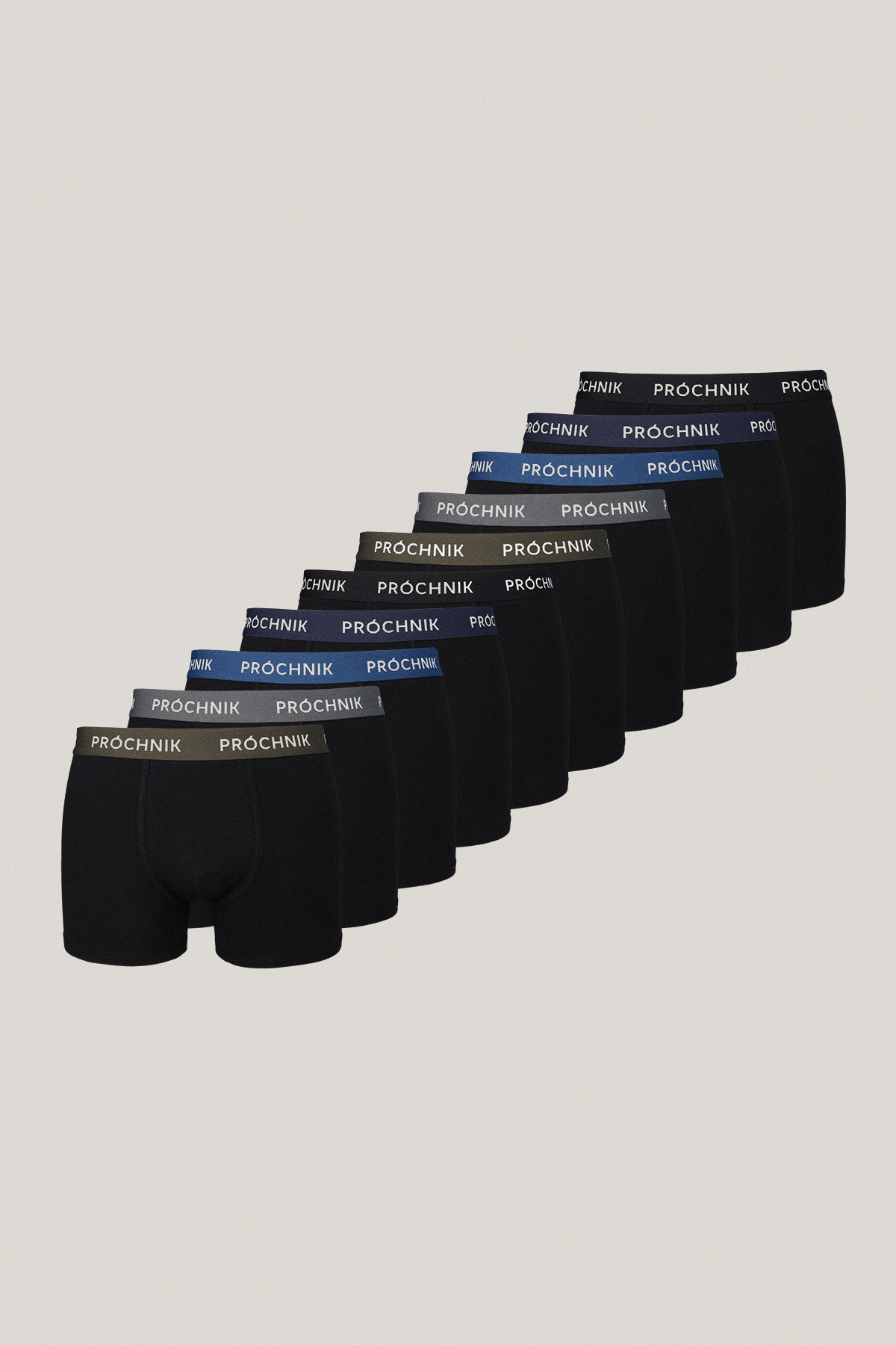 Zestaw 10 Par Czarnych Bokserek z Bawełną PM10