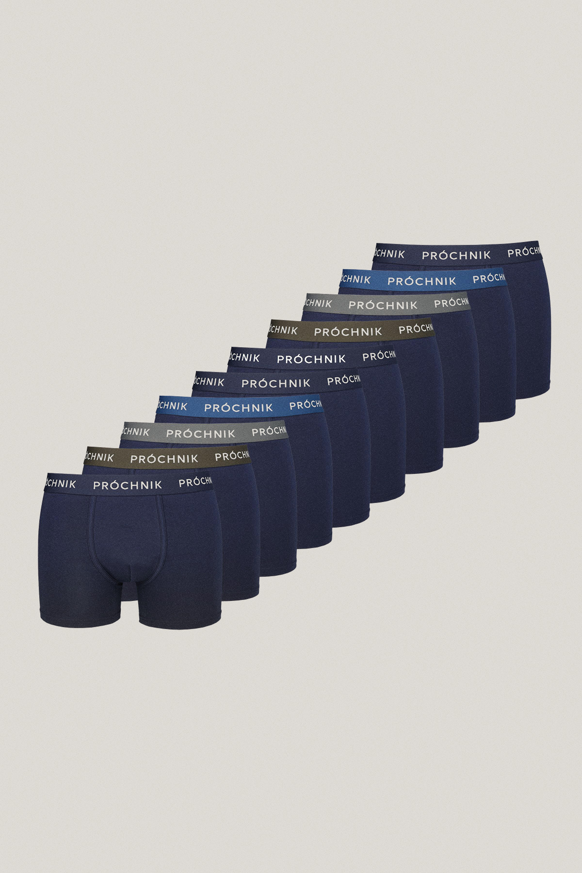 Zestaw 10 Par Granatowych Bokserek z Bawełną PM13