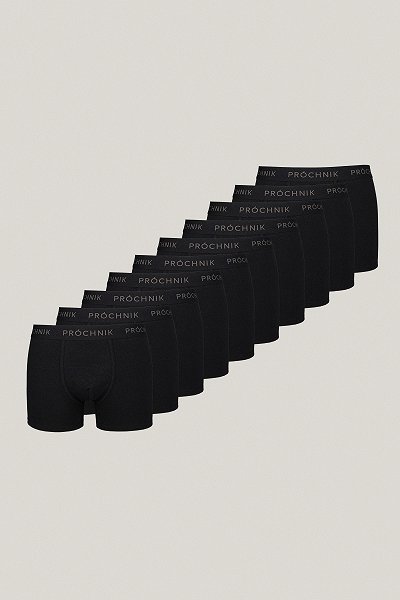 Zestaw 10 Par Czarnych Bokserek z Bawełną PM14