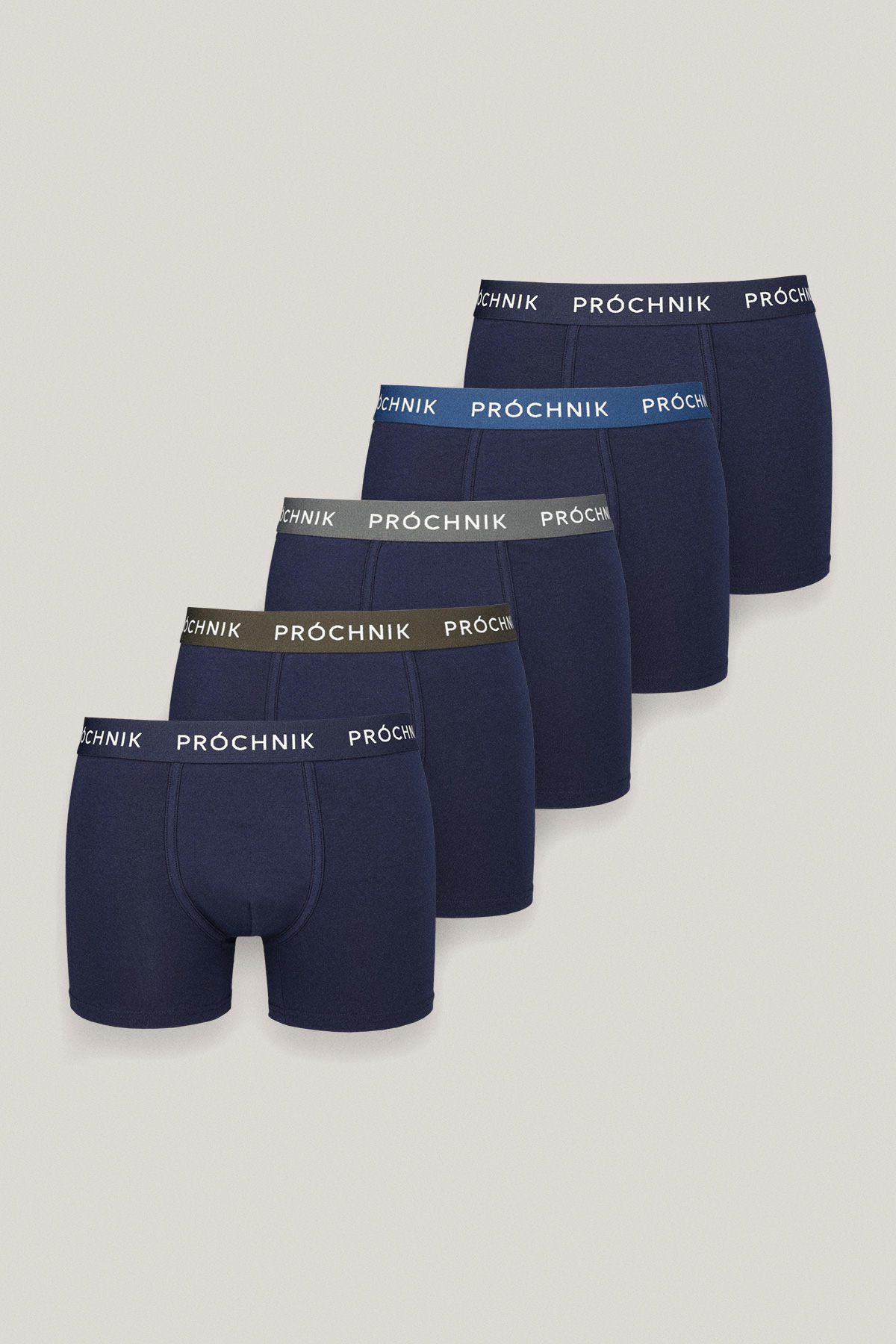 Zestaw 5 Par Granatowych Bokserek z Bawełną PM13