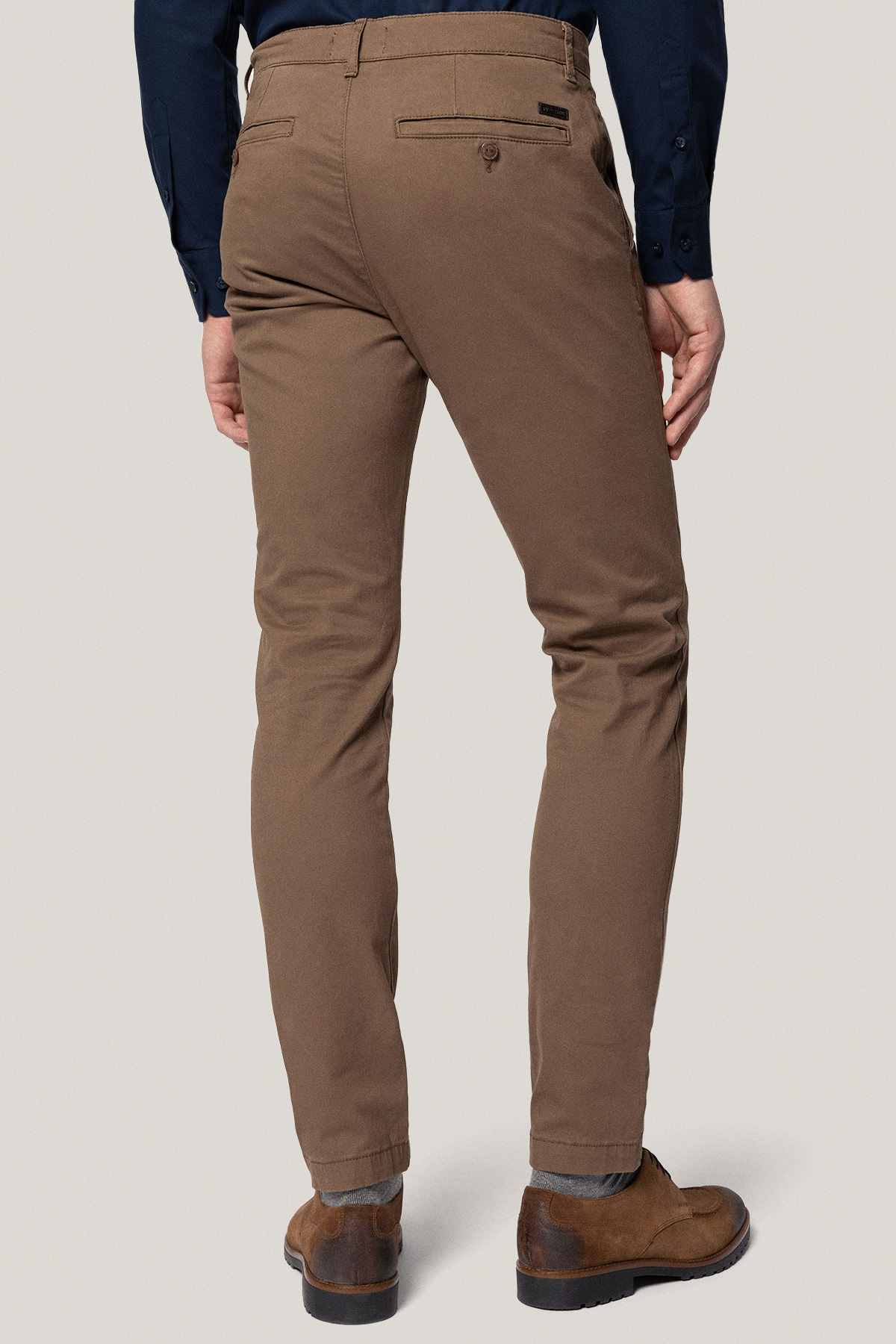 Spodnie Chino Slim Fit Beżowe z Bawełny PM1
