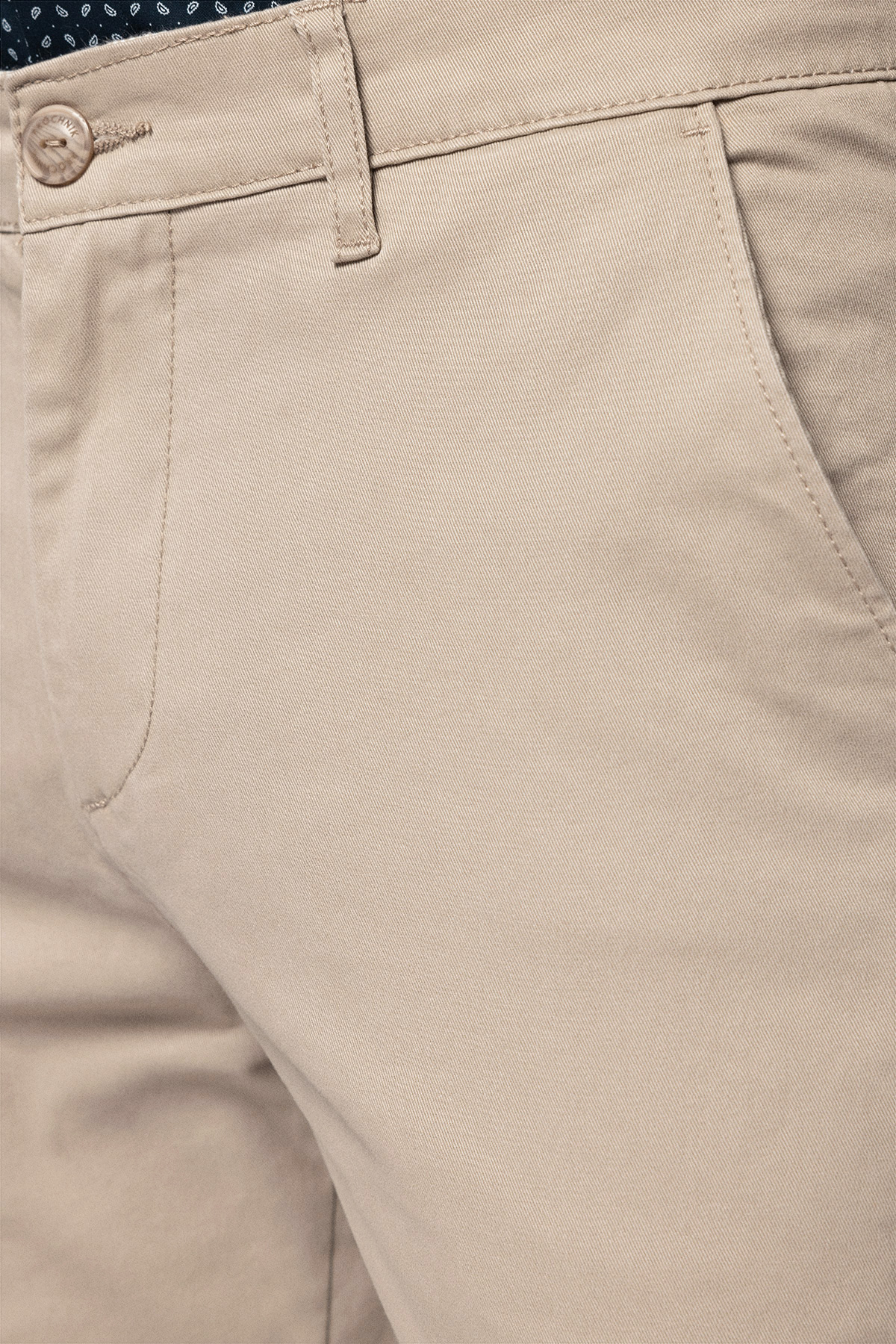 Spodnie Chino Slim Fit Jasnobeżowe z Bawełny PM1