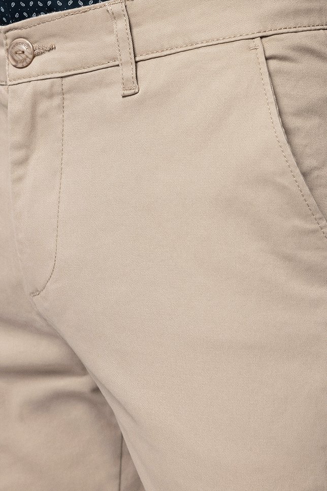 Spodnie Chino Slim Fit Jasnobeżowe z Bawełny PM1