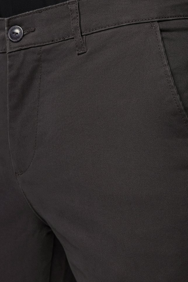 Spodnie Chino Slim Fit Szare z Bawełny PM1