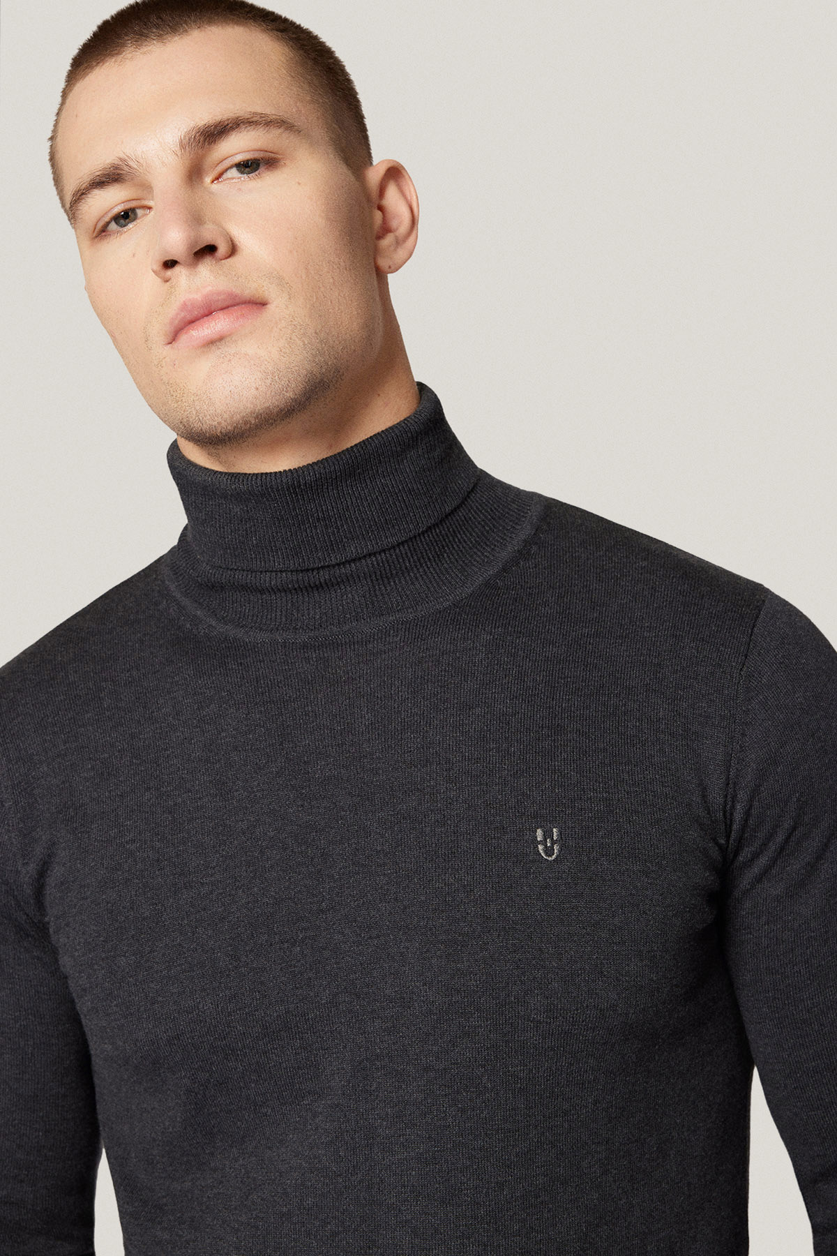 Golf z Bawełną Gładki Grafitowy PM4