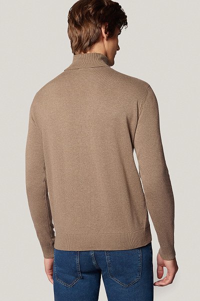 Golf Ciemnobeżowy Bawełniany PM5