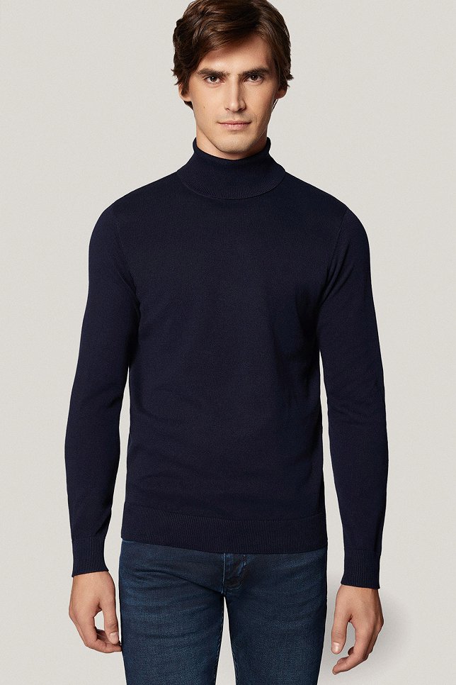 Golf Ciemnogranatowy Bawełniany PM5