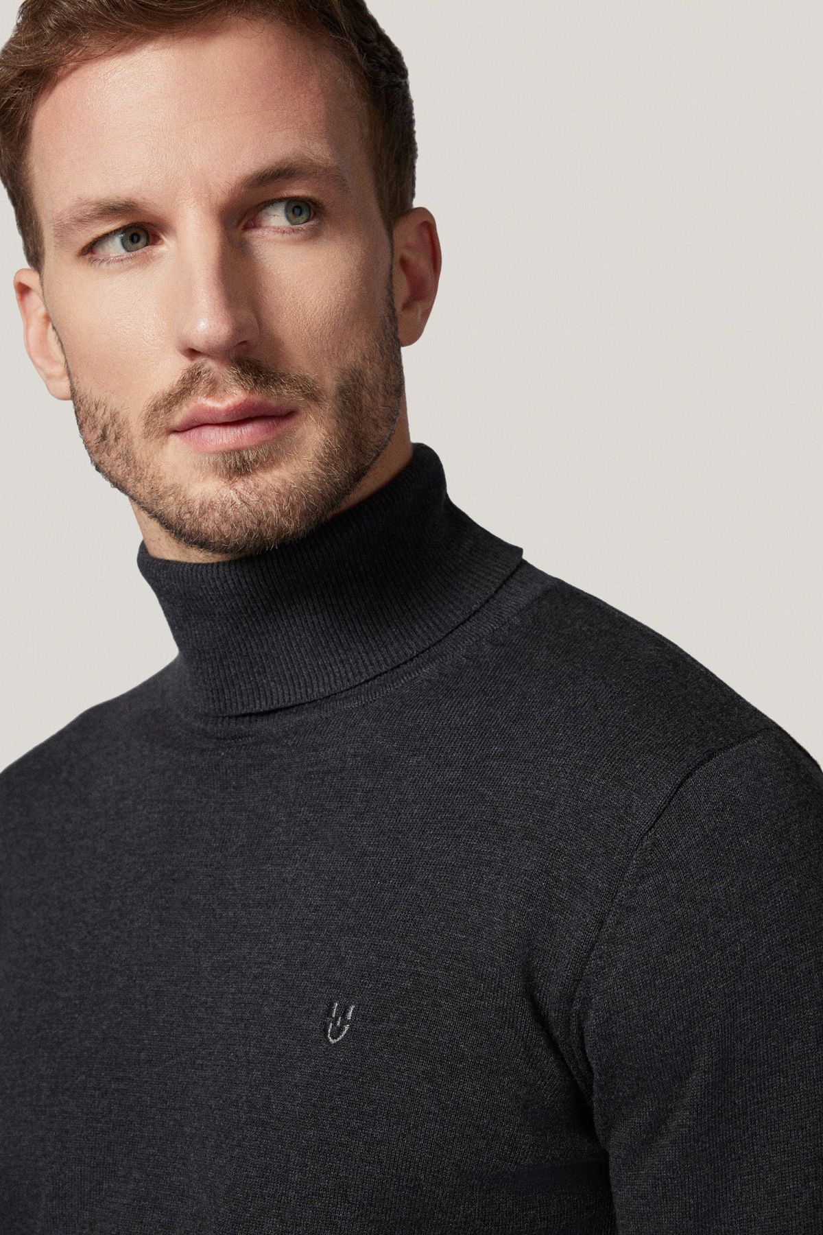 Golf z Bawełną Gładki Grafitowy PM4