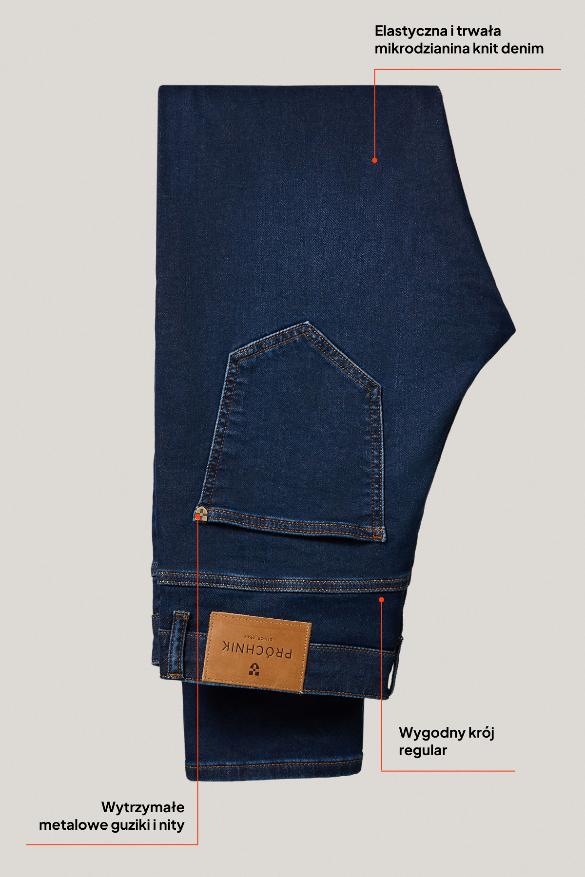 Jeansy Regular Ciemnogranatowe PM10
