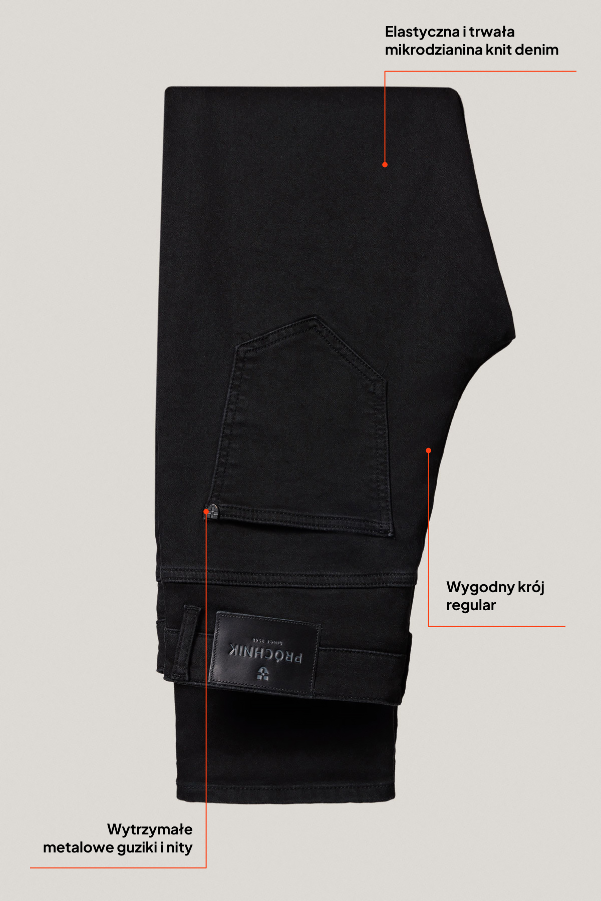 Jeansy Regular Czarne PM10