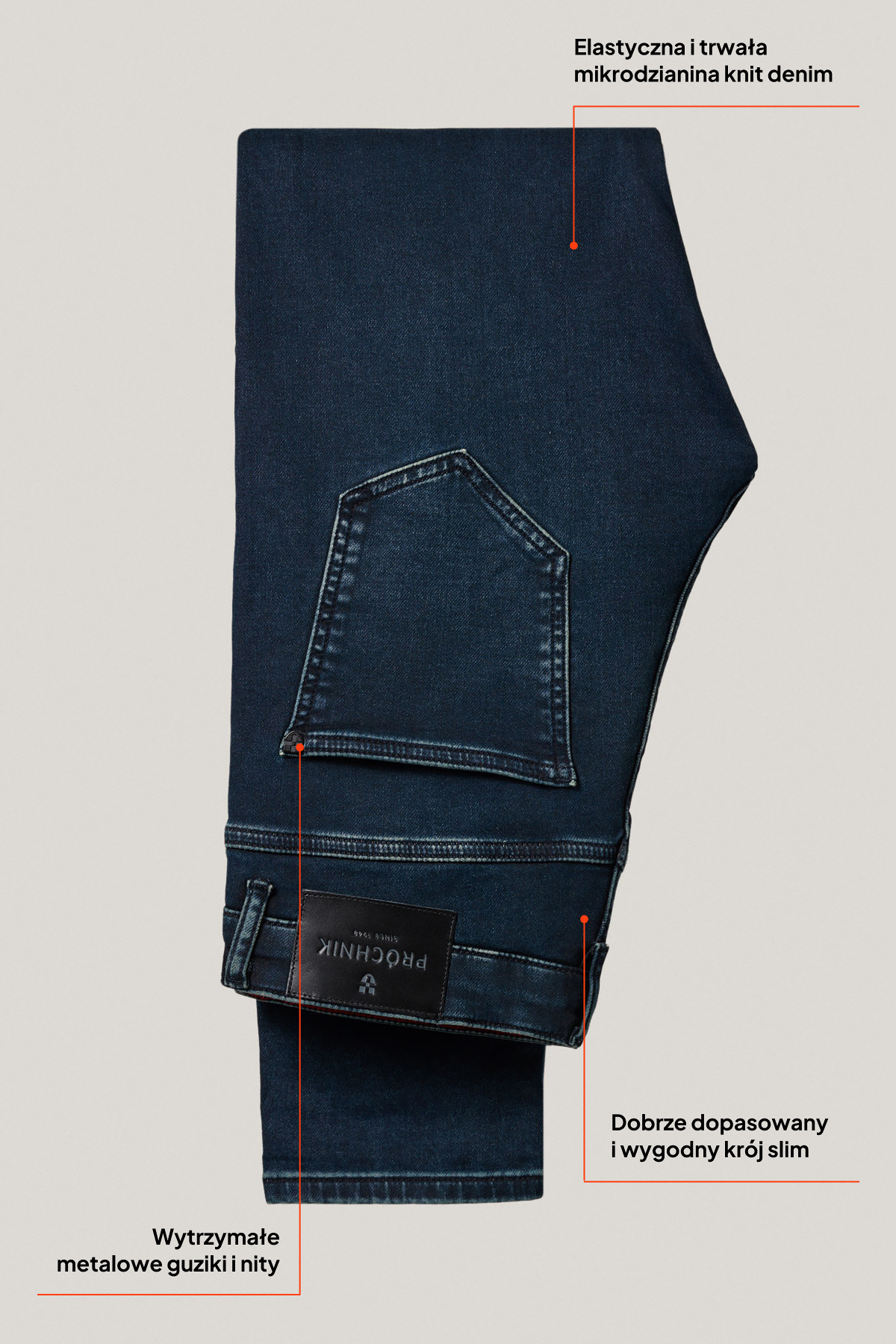 Jeansy Ciemnogranatowe Slim Fit PM9