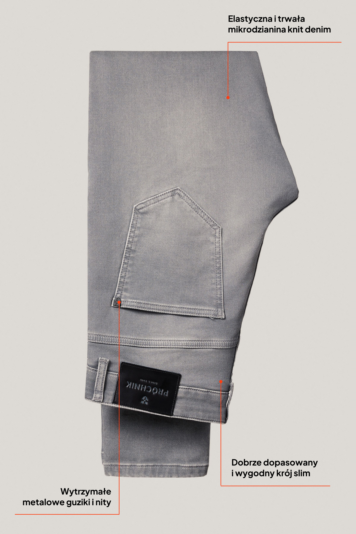 Jeansy Szare Slim Fit PM9