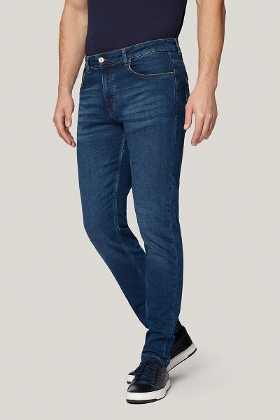 Jeansy Granatowe Slim Fit PM7