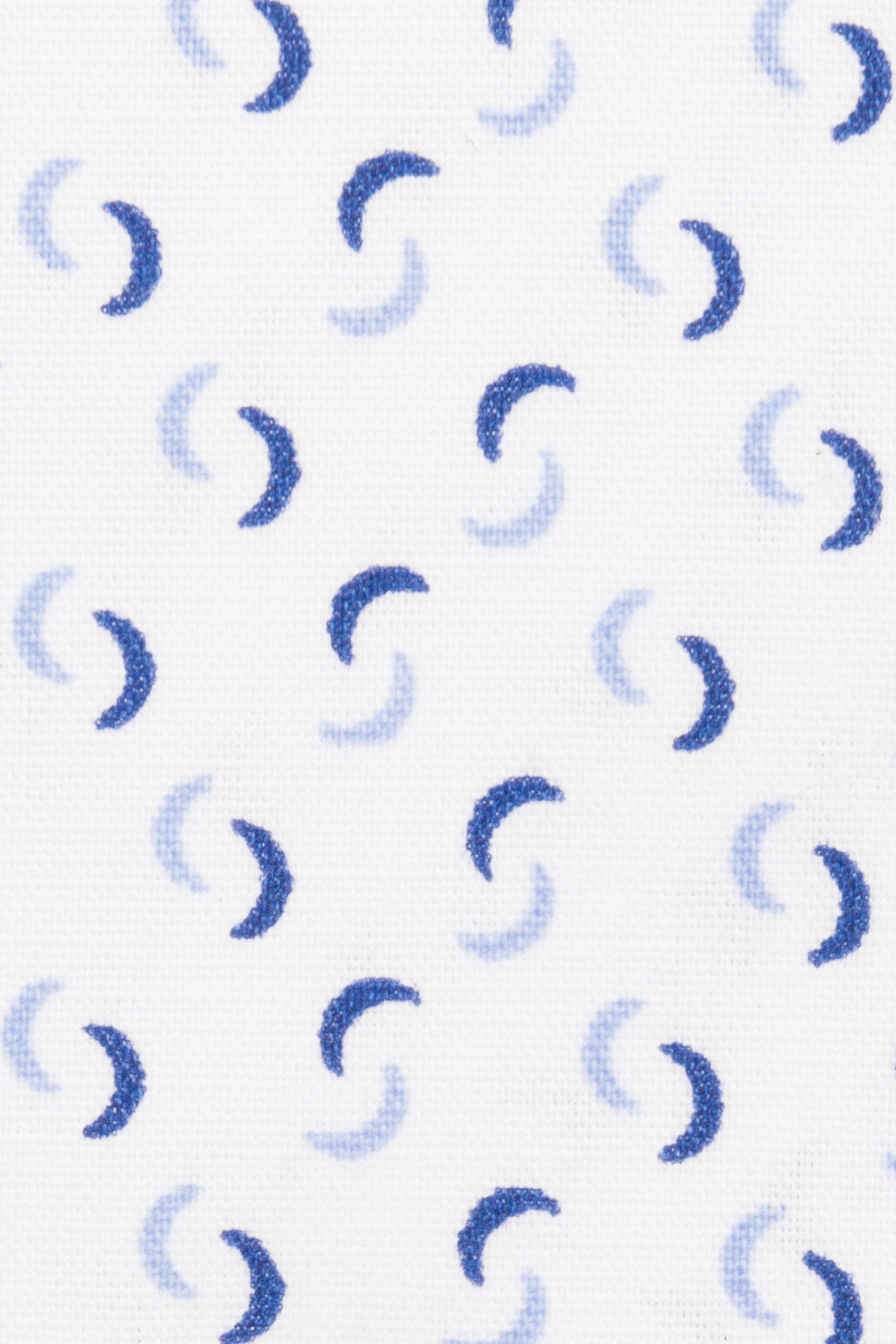 Koszula Biała z Bawełny z Długim Rękawem z Niebieskim Wzorem PM15