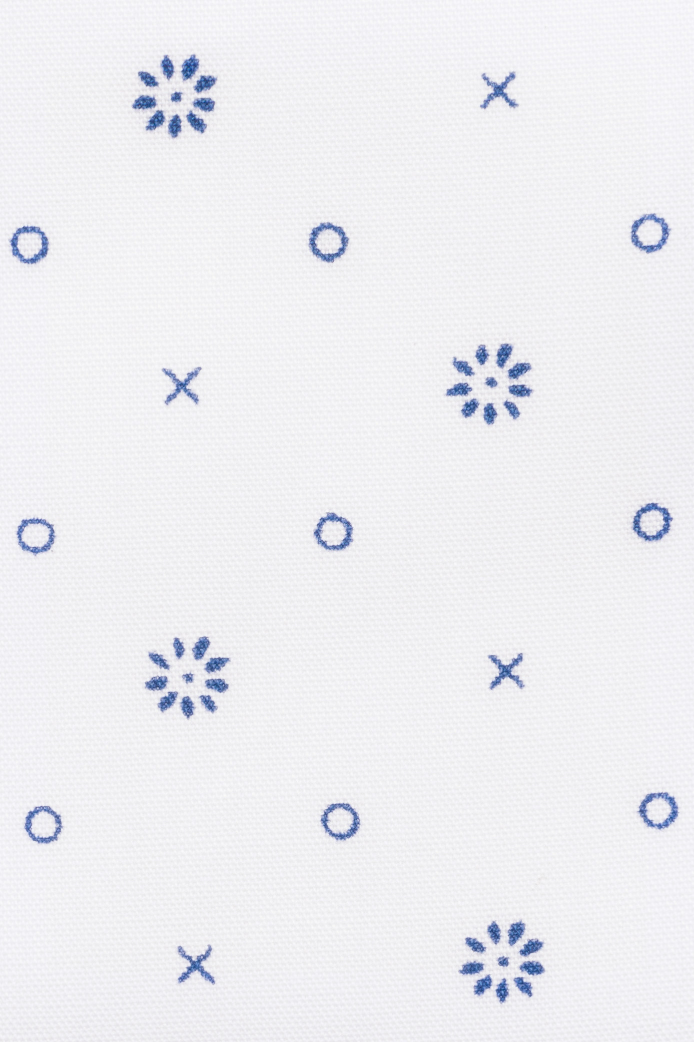 Koszula Biała z Bawełny z Długim Rękawem z Mikrowzorem PM18